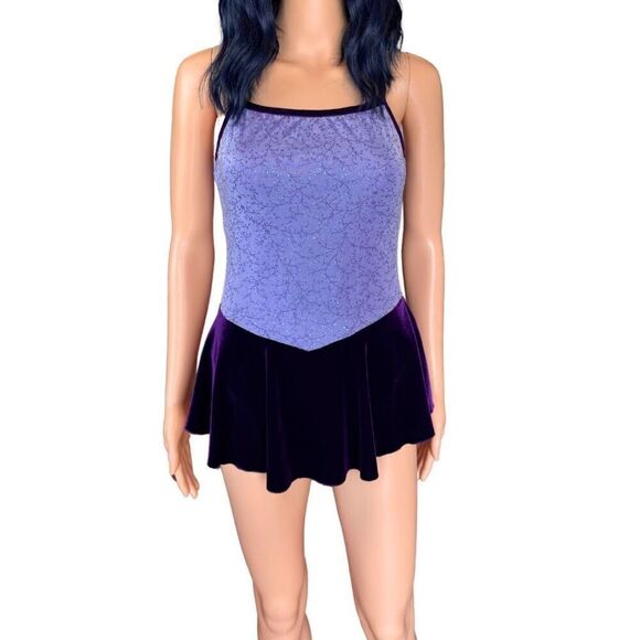 Mondor By Rebel Velvet Figure Skating Ice Dress Costume Leotard - Picture 2 of 6